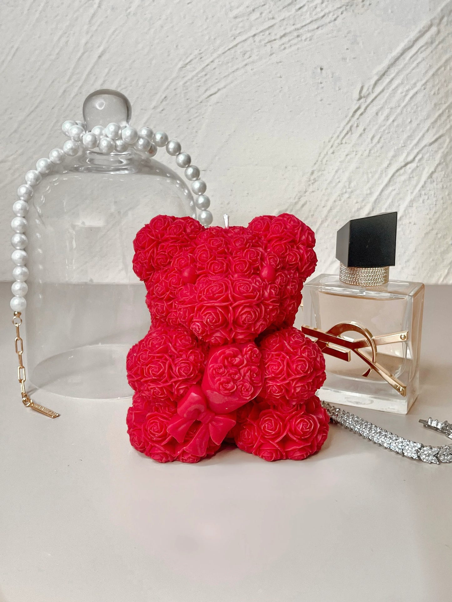 Rose Bear Candle In Lipstick