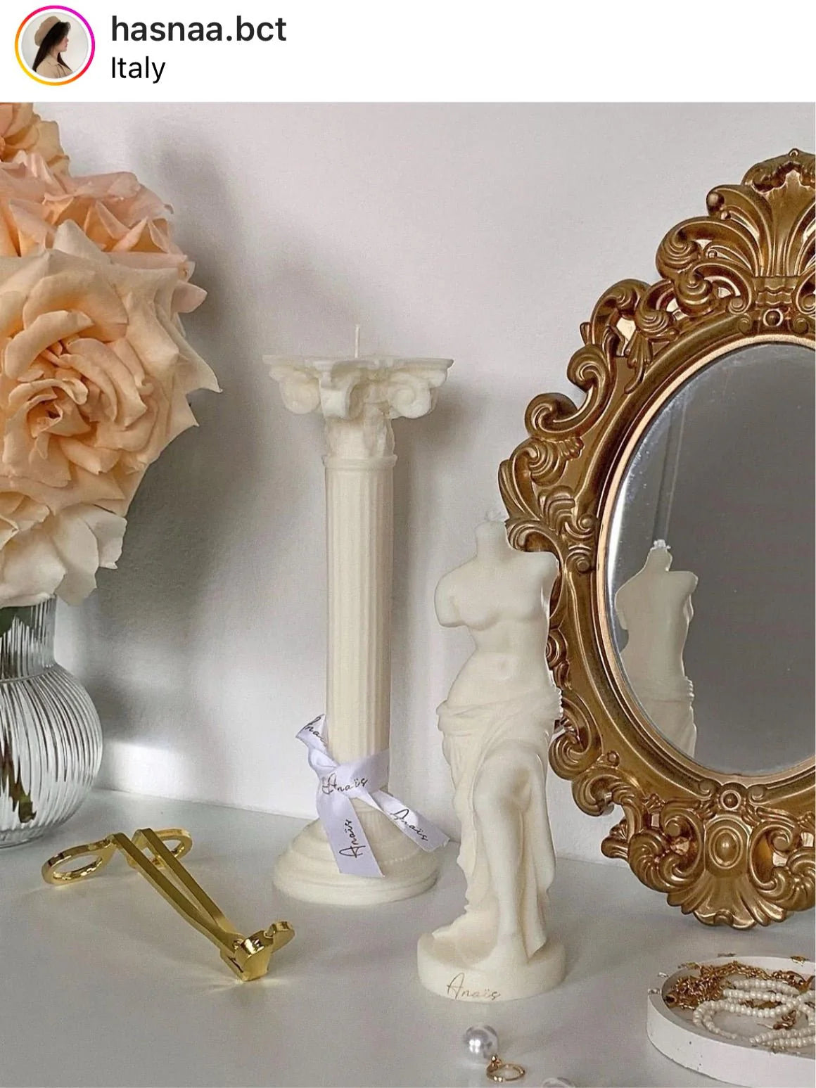 The Venus Candle In Sculpture White