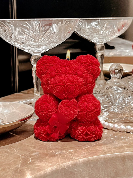 Rose Bear Candle In Lipstick